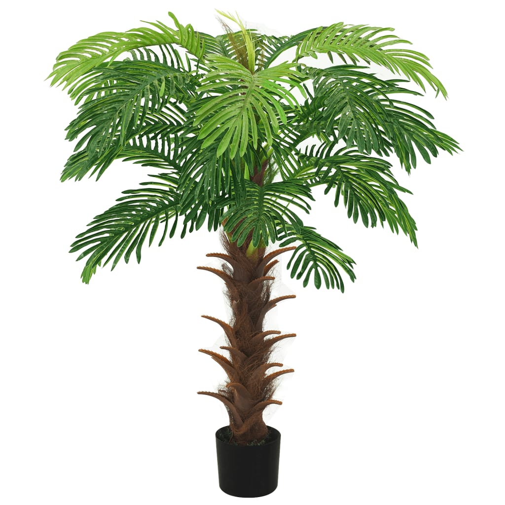vidaXL Artificial Tree Cycas Lifelike Tropical Palm Tree with Pot 35.4" Green
