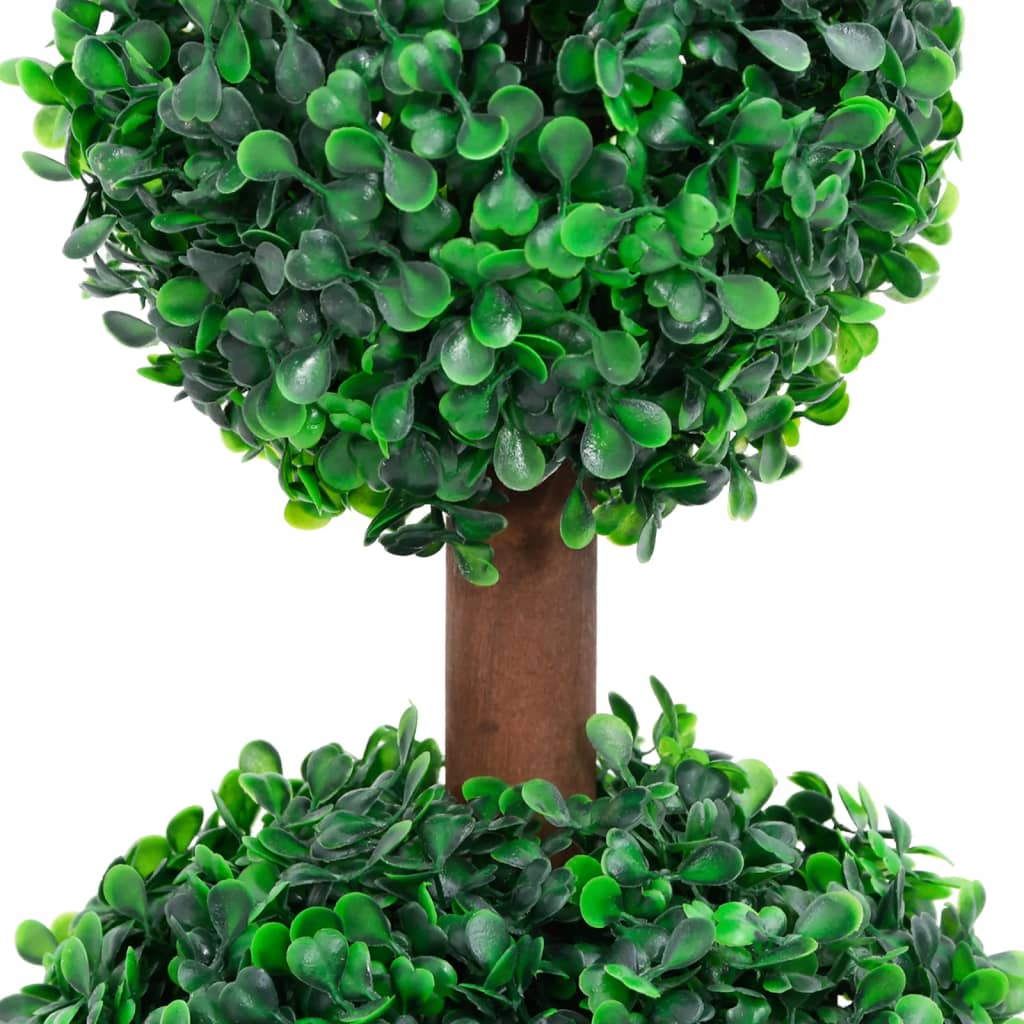 vidaXL Artificial Topiary Tree Faux Boxwood Ball with Pot Fake Plant Green 28"