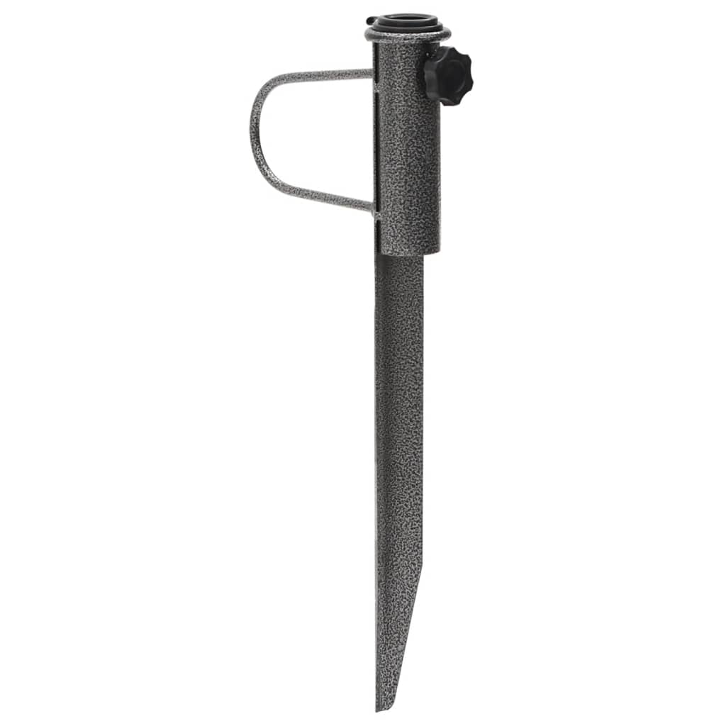 vidaXL Parasol Stands with Spikes 2 pcs 7.5"x16.5" Galvanized Steel