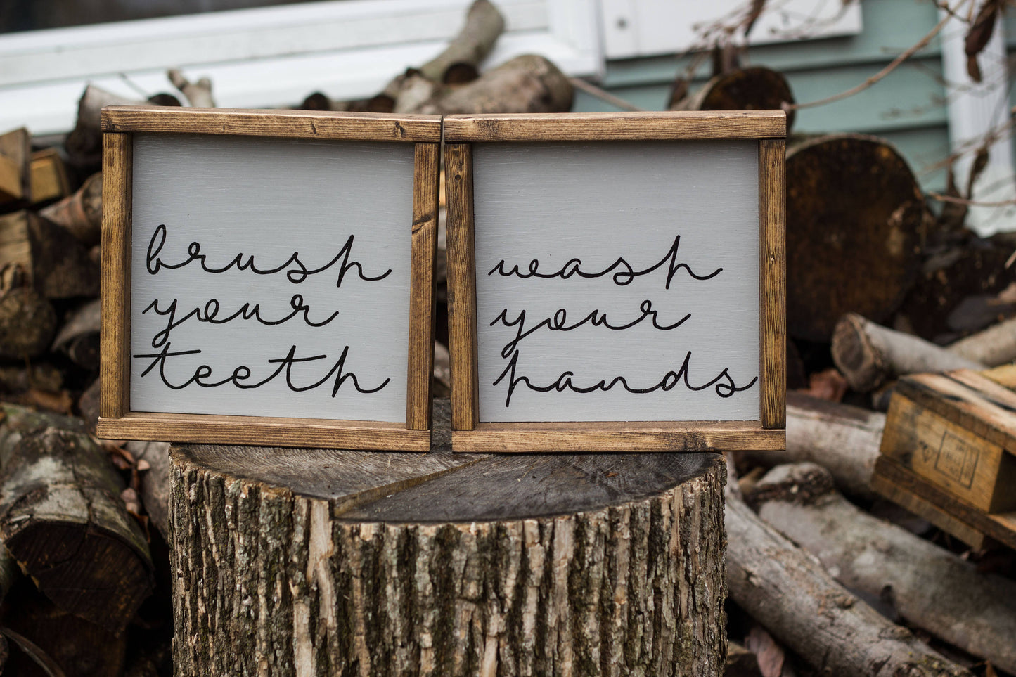 Wash Your Hands Sign Brush Your Teeth