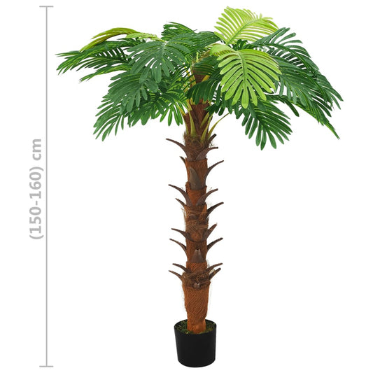 vidaXL Artificial Tree Cycas Lifelike Tropical Palm Tree with Pot 35.4" Green